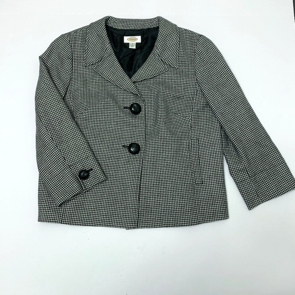 Talbots Woman's HoundsTooth Wool Blazer